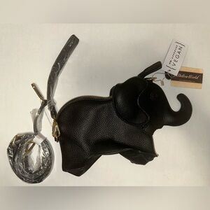 Mellow World elephant-shaped crossbody bag in black vegan leather‎